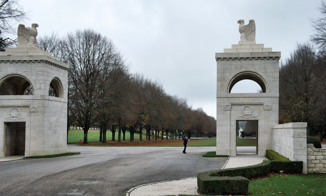 Photograph of one entrrance to Meuse-Argonne American Cemetery.